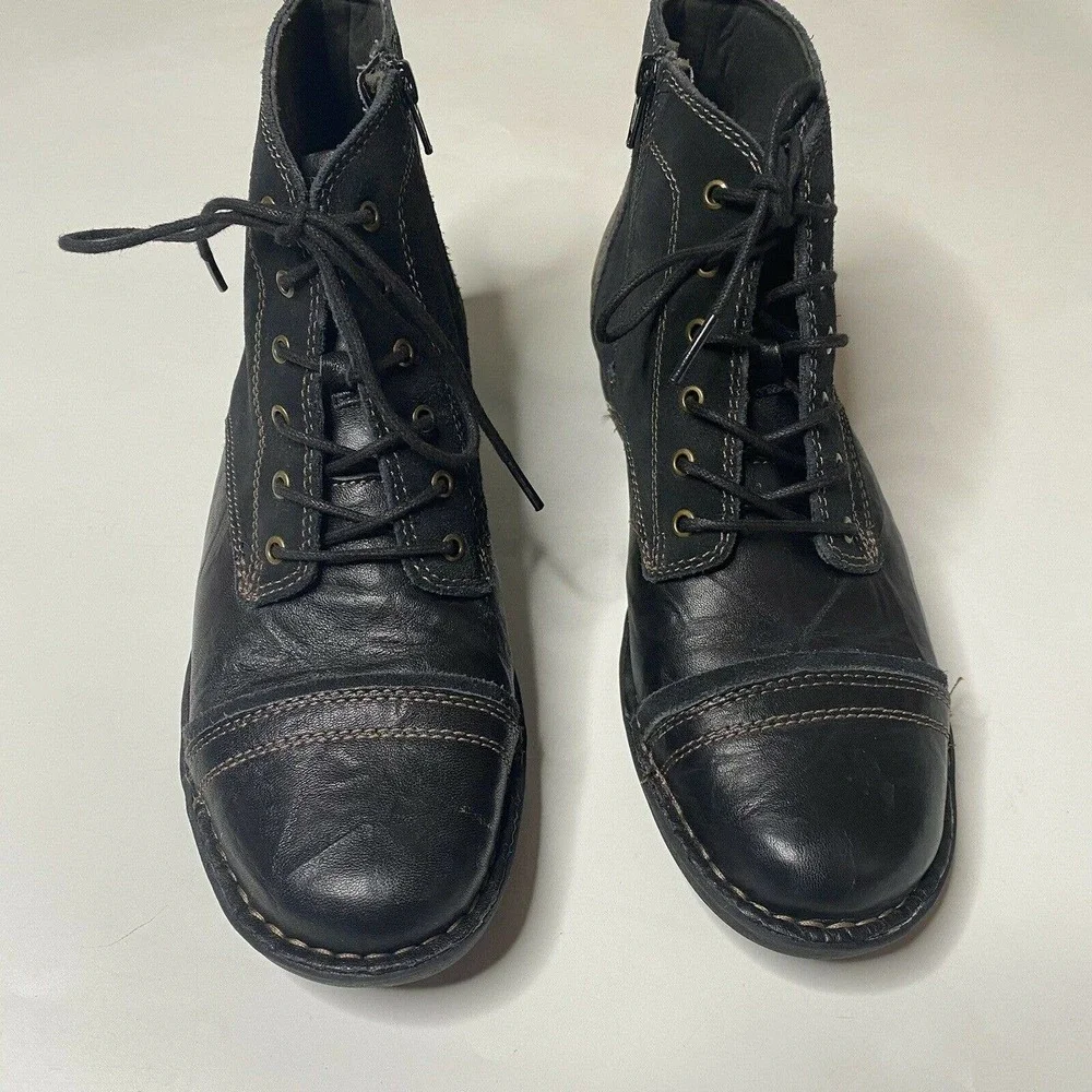 Clarks Soft Cushion Black Leather Boots